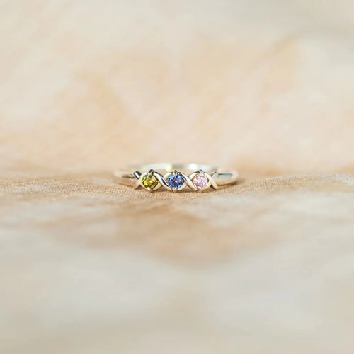 Bague Personnalisée Argent 925 — Pierre de Naissance