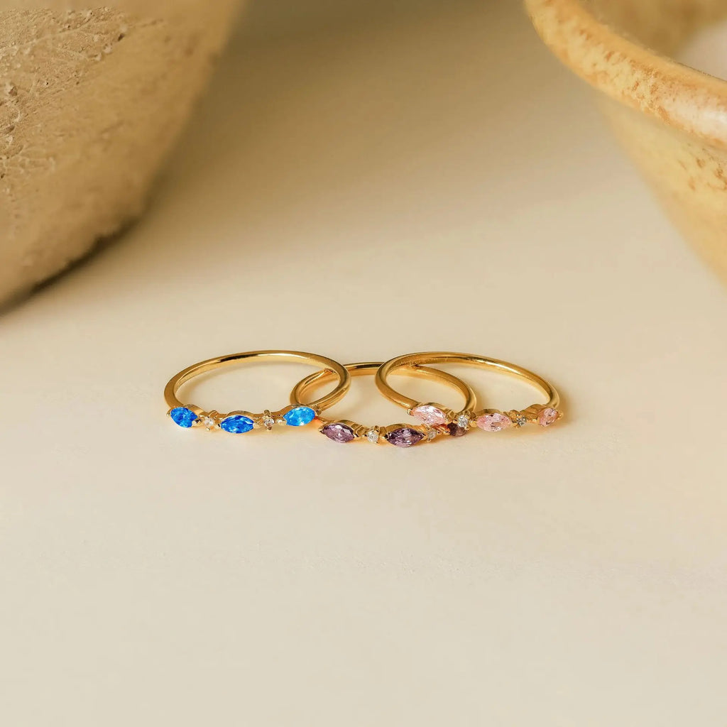 Bagues Argent 925 Zircon Coloré — Pierre de Naissance