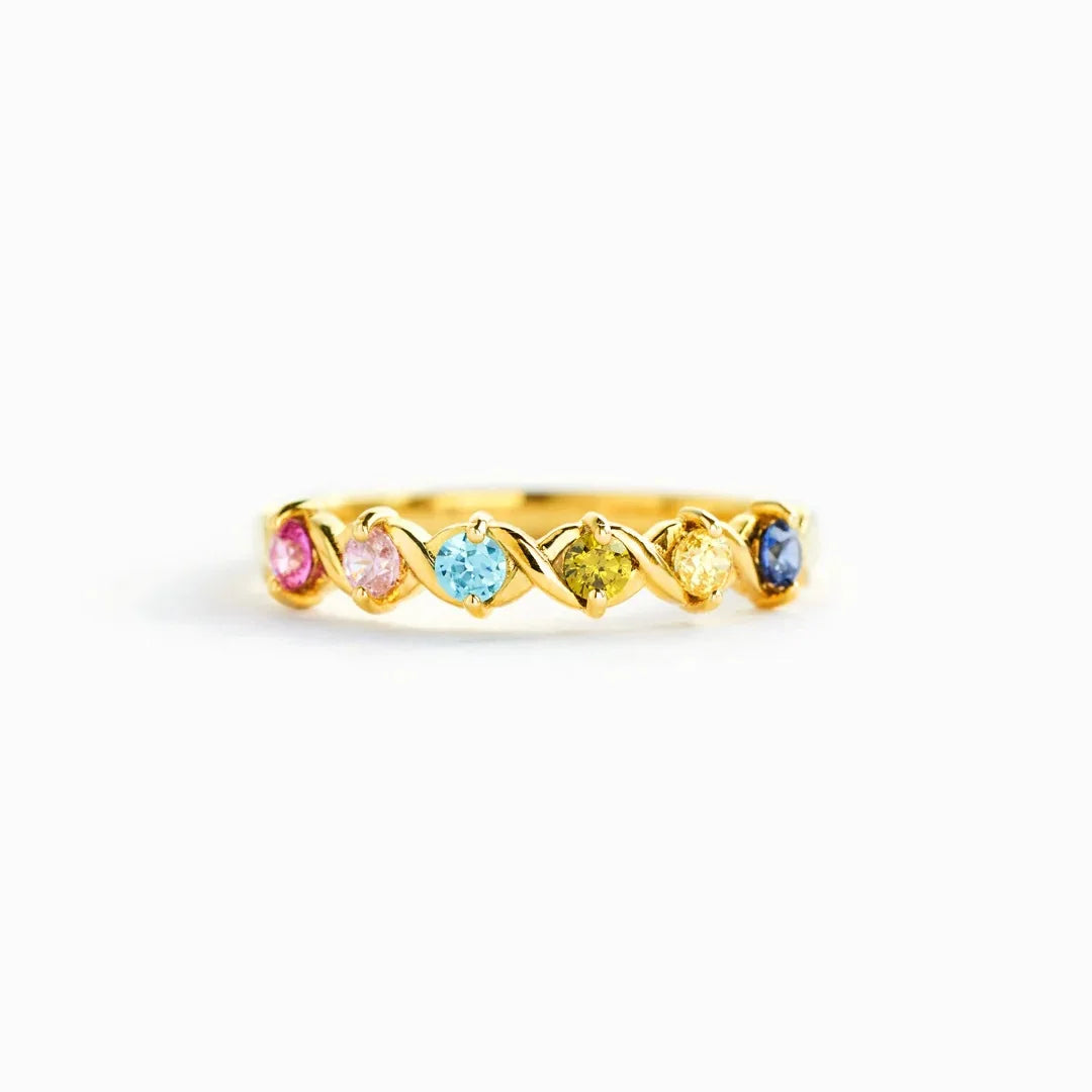 Bague Personnalisée Argent 925 — Pierre de Naissance