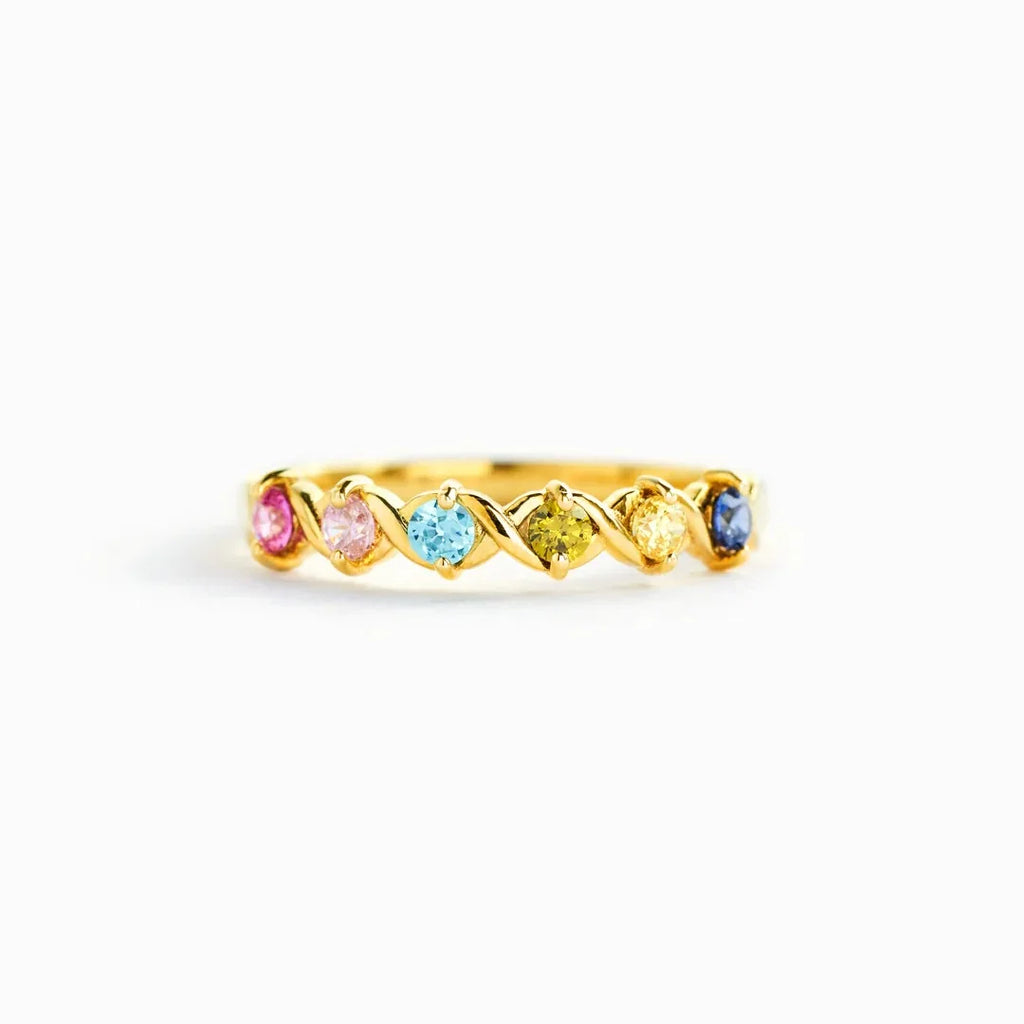 Bague Personnalisée Argent 925 — Pierre de Naissance