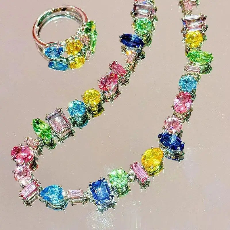 Parure Bijoux Multicolore Élégante
