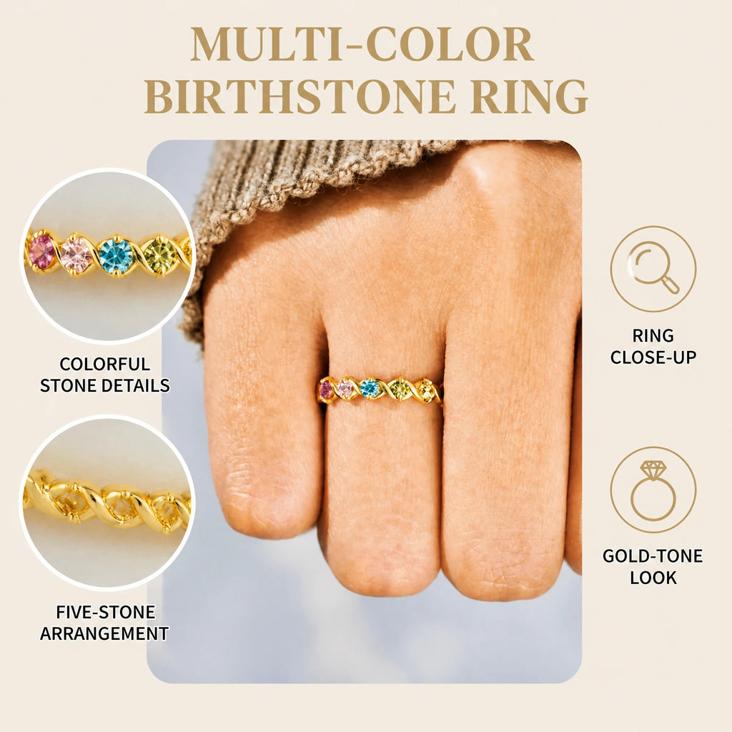 Bague Personnalisée Argent 925 — Pierre de Naissance