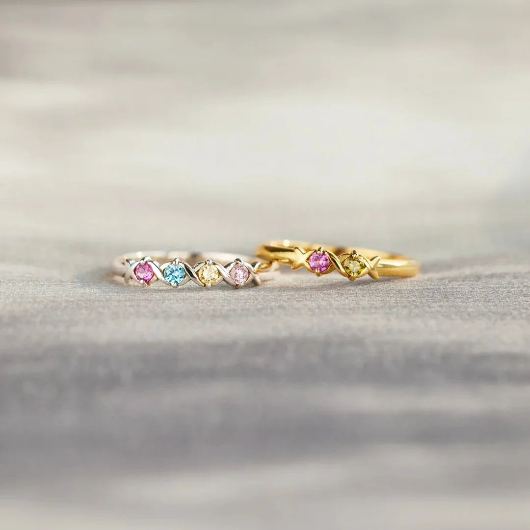 Bague Personnalisée Argent 925 — Pierre de Naissance
