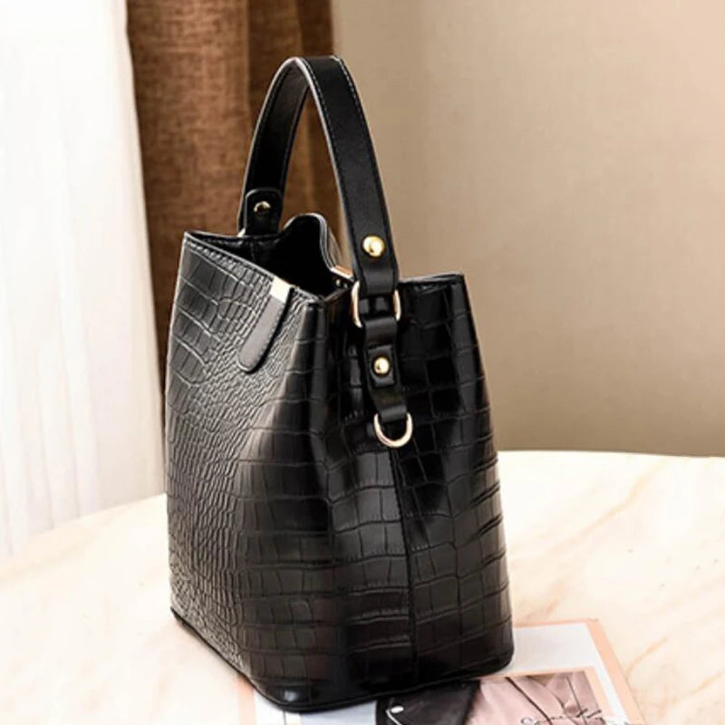 Sac à bandoulière effet croco