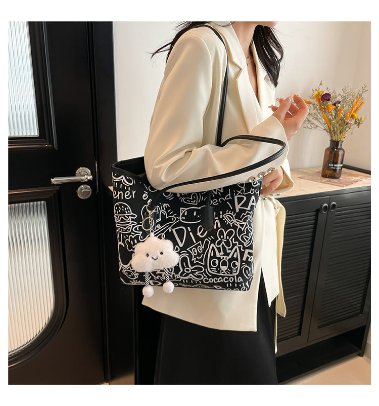 Sac fourre-tout à imprimé graffiti