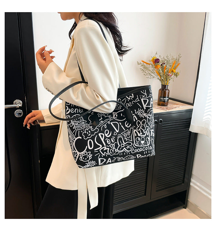 Sac fourre-tout à imprimé graffiti