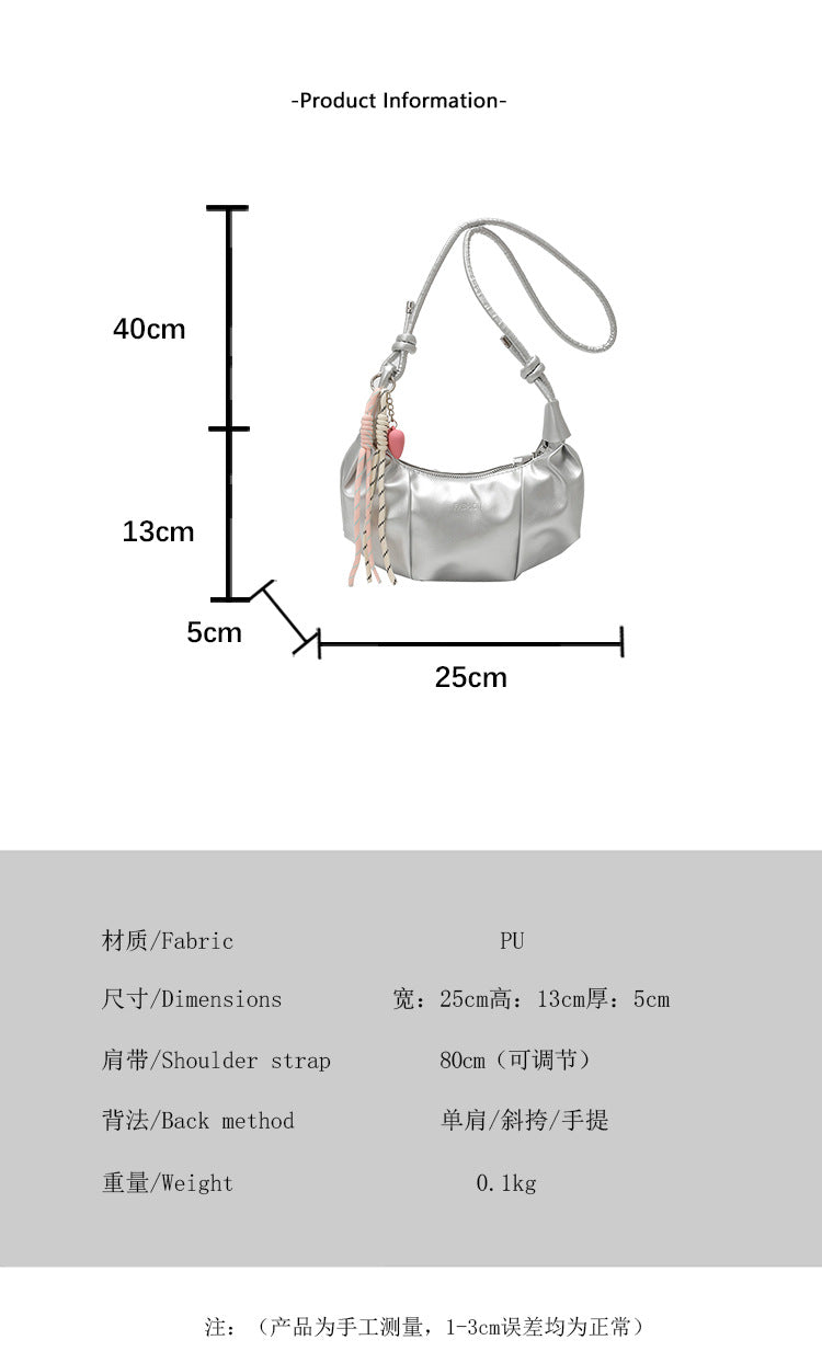 Sac bandoulière uni à plis