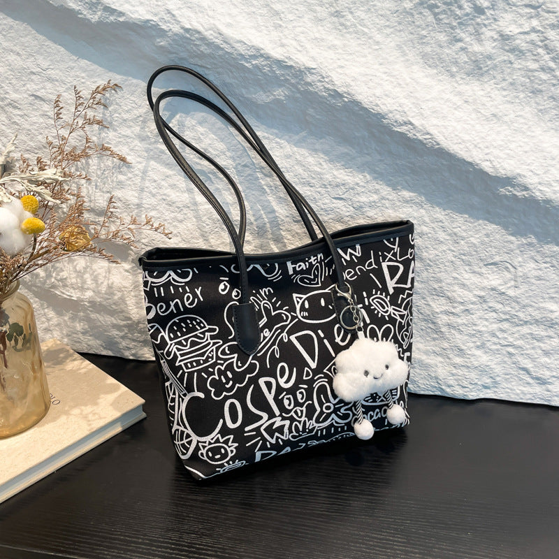 Sac fourre-tout à imprimé graffiti