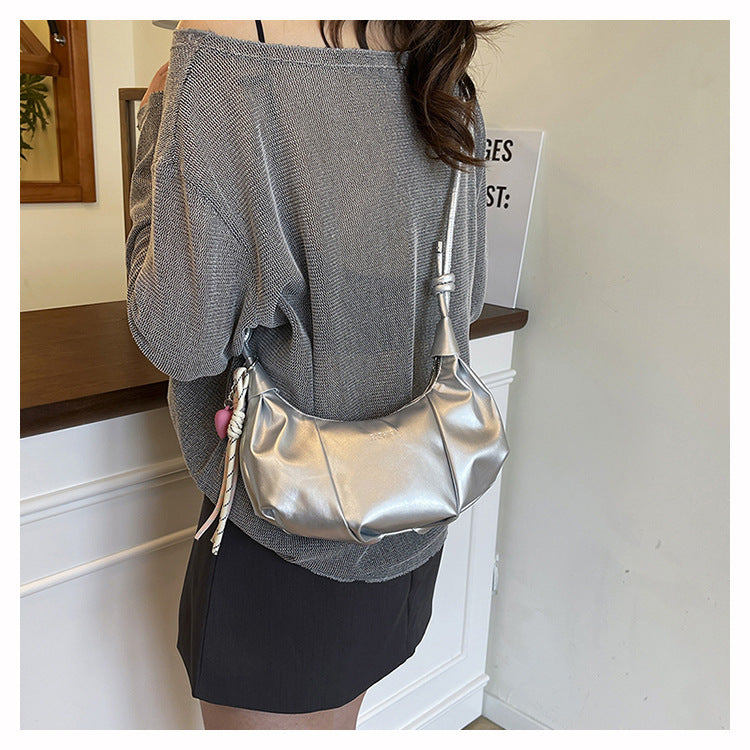 Sac bandoulière uni à plis