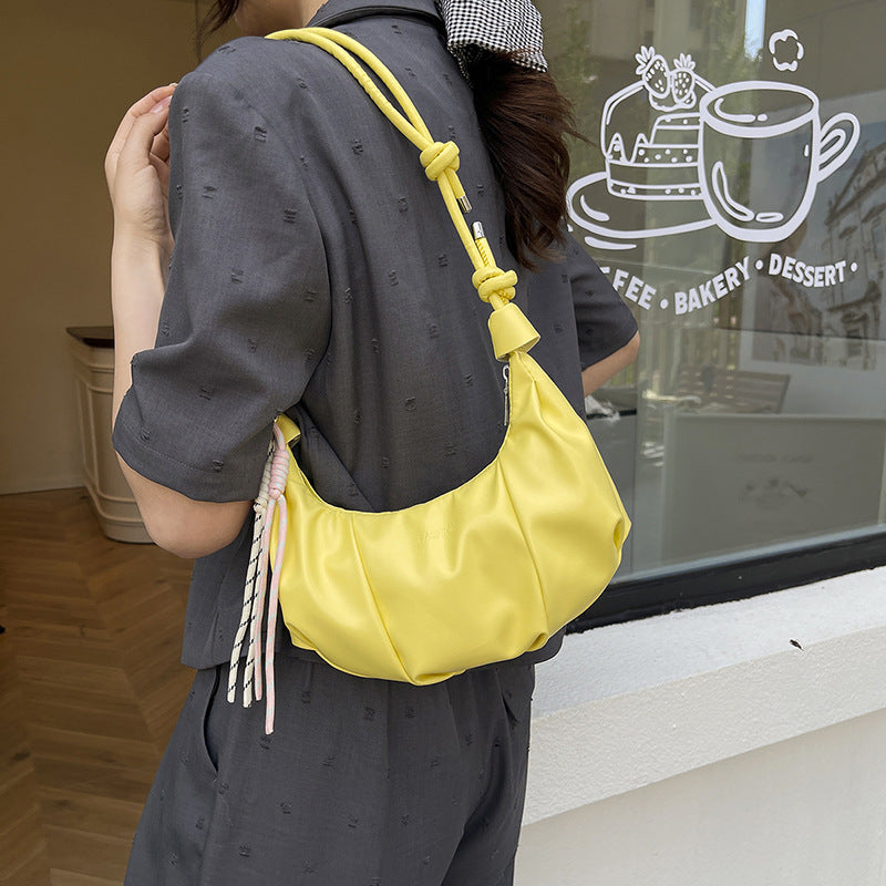 Sac bandoulière uni à plis