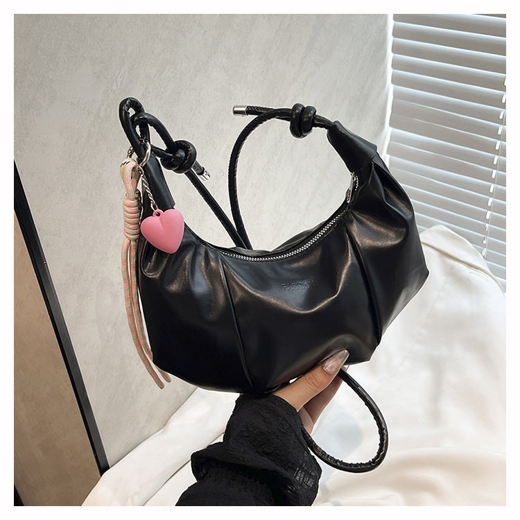 Sac bandoulière uni à plis