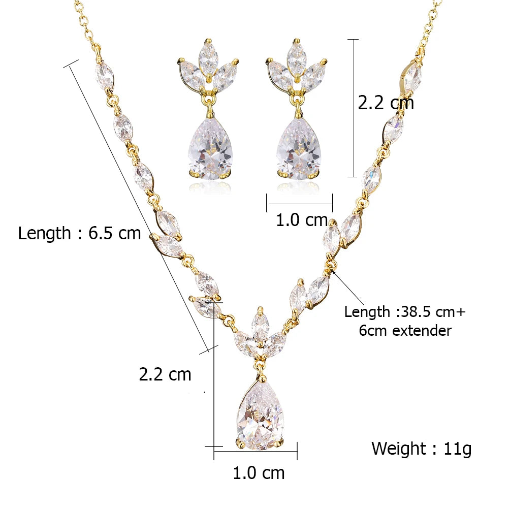 Parure Collier & Boucles d'Oreilles Zircon